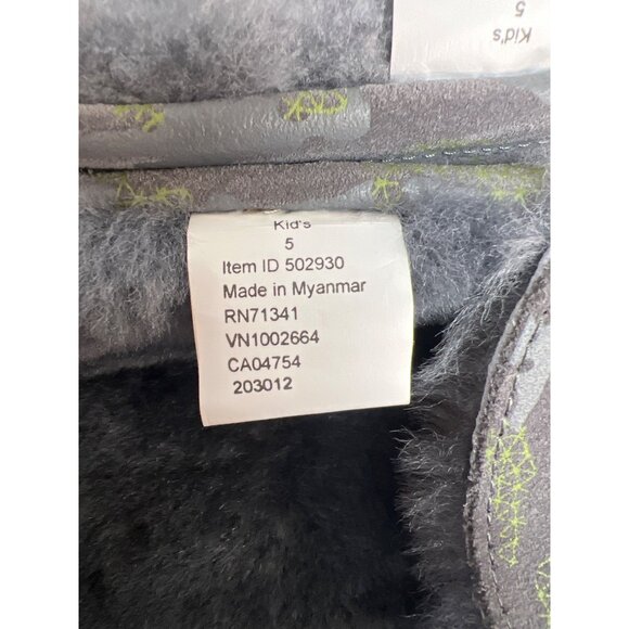 L.L. Bean Gray Camo Fleece-Lined Kids Wicked Good Slippers Size 5 - Picture 7 of 8